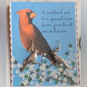 Cardinal earrings on sterling silver